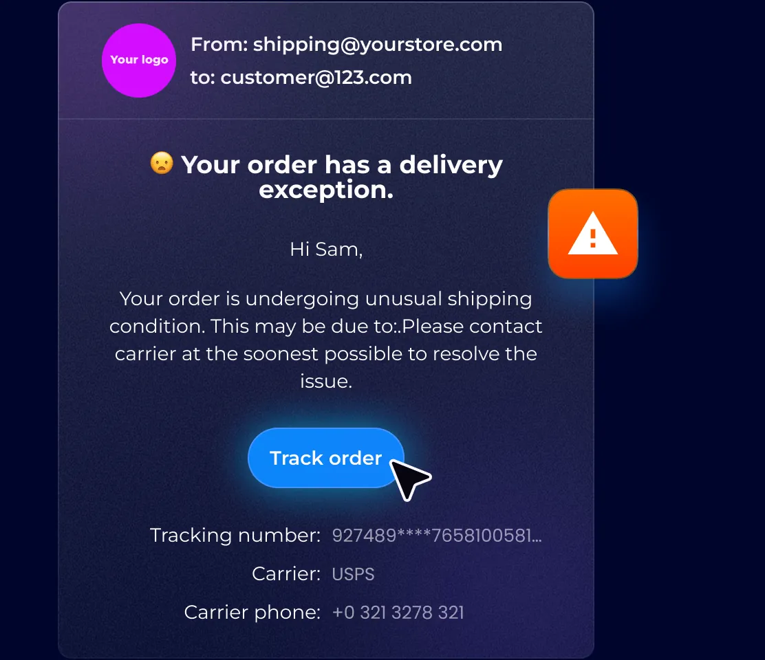 例外的な出荷のアラート